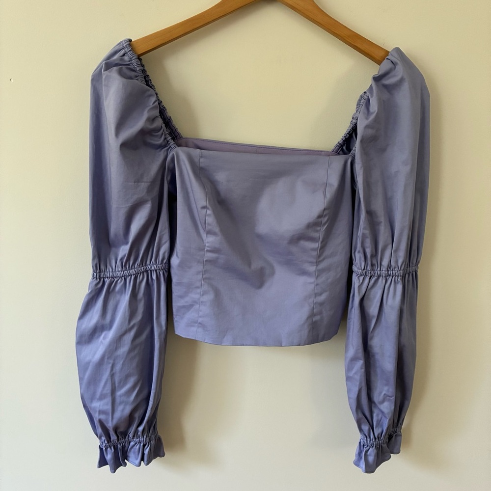 STAUD Cropped Peasant Top Size 0